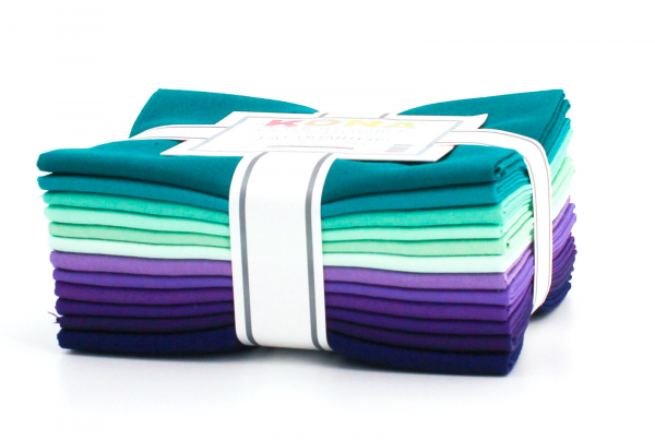 Kona Cotton Solids Fat Quarter Stoffpaket - Aurora